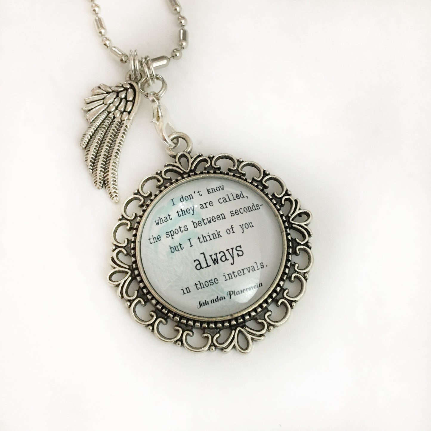 memorial glass cabochon angel remembrance necklace accessory