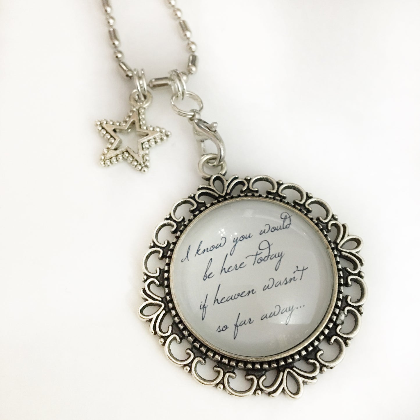 memorial glass cabochon angel remembrance necklace accessory