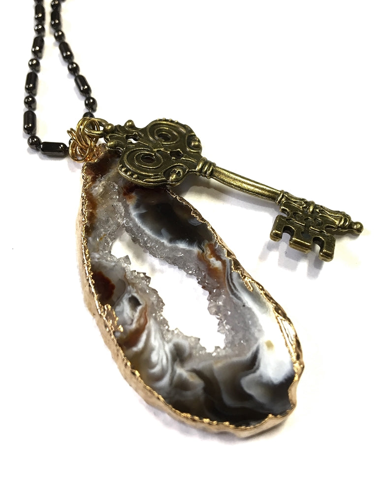 Druzy Agate Stone Necklace