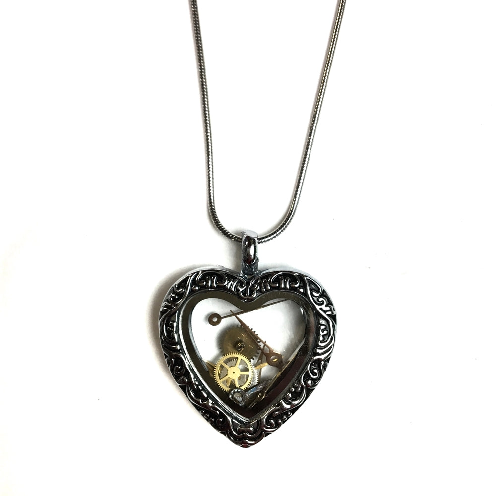 Love of a lifetime vitnage real watch parts heart necklace