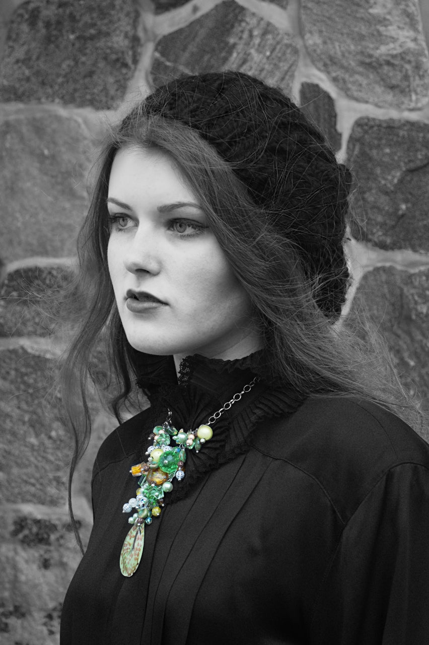 Raspberry Cluster Y Necklace