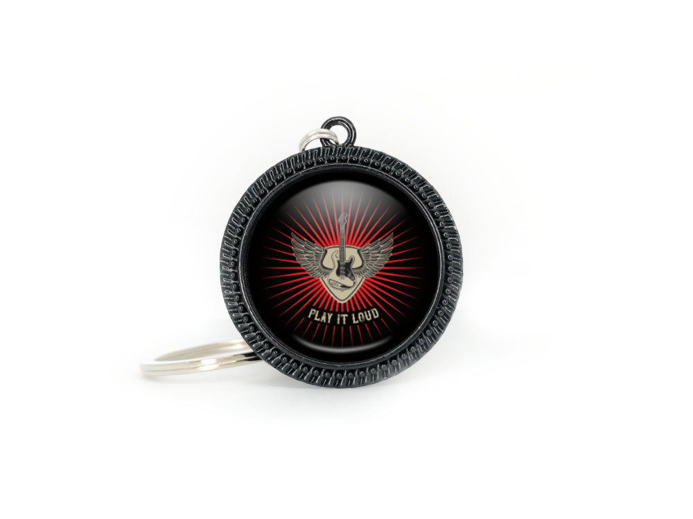 play it loud ddk music guitar streetwear keychain