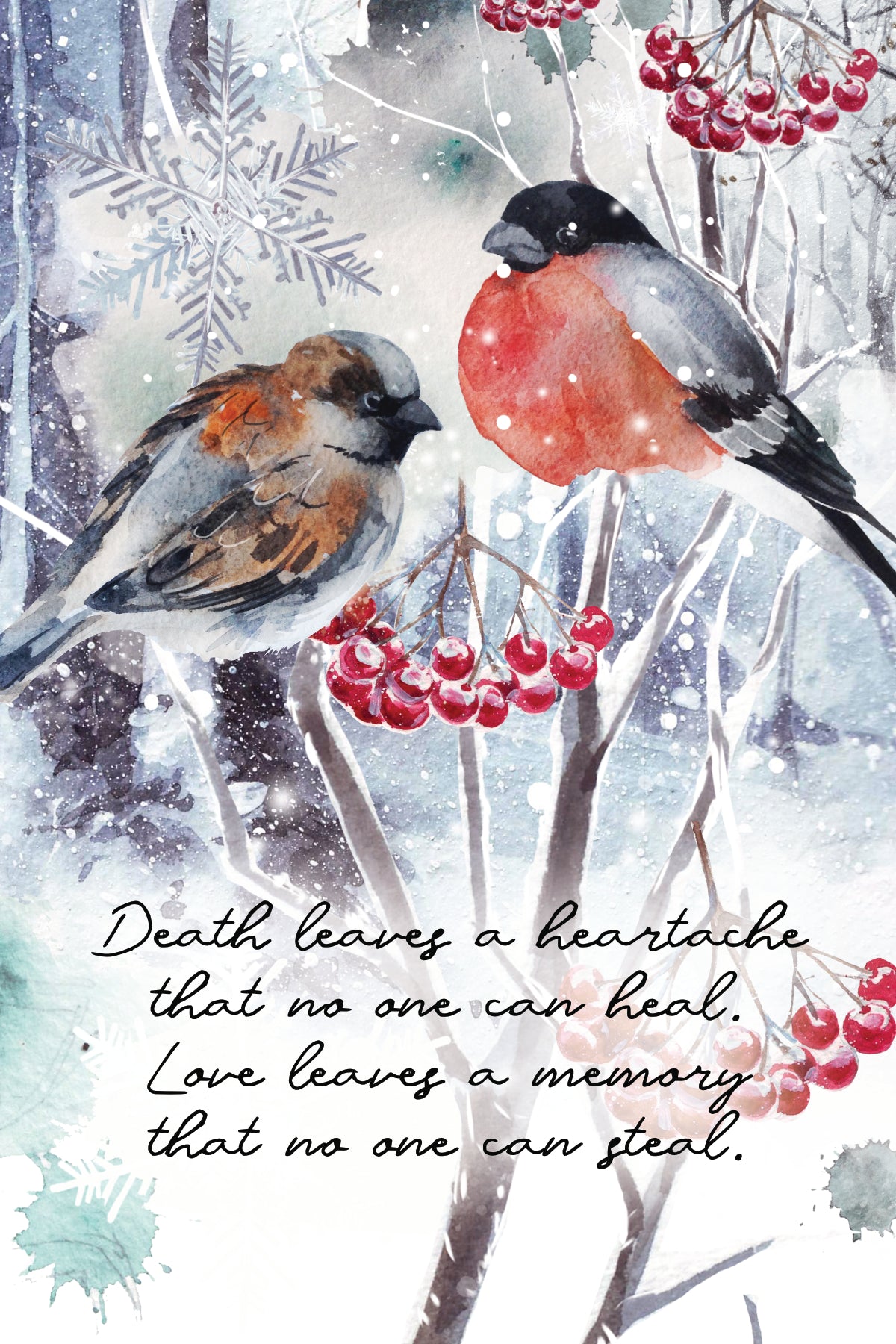birds in winter memory wall art decoration photo print