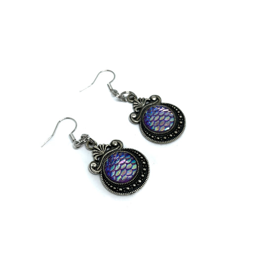 dragon scale dangle earrings ab color changing