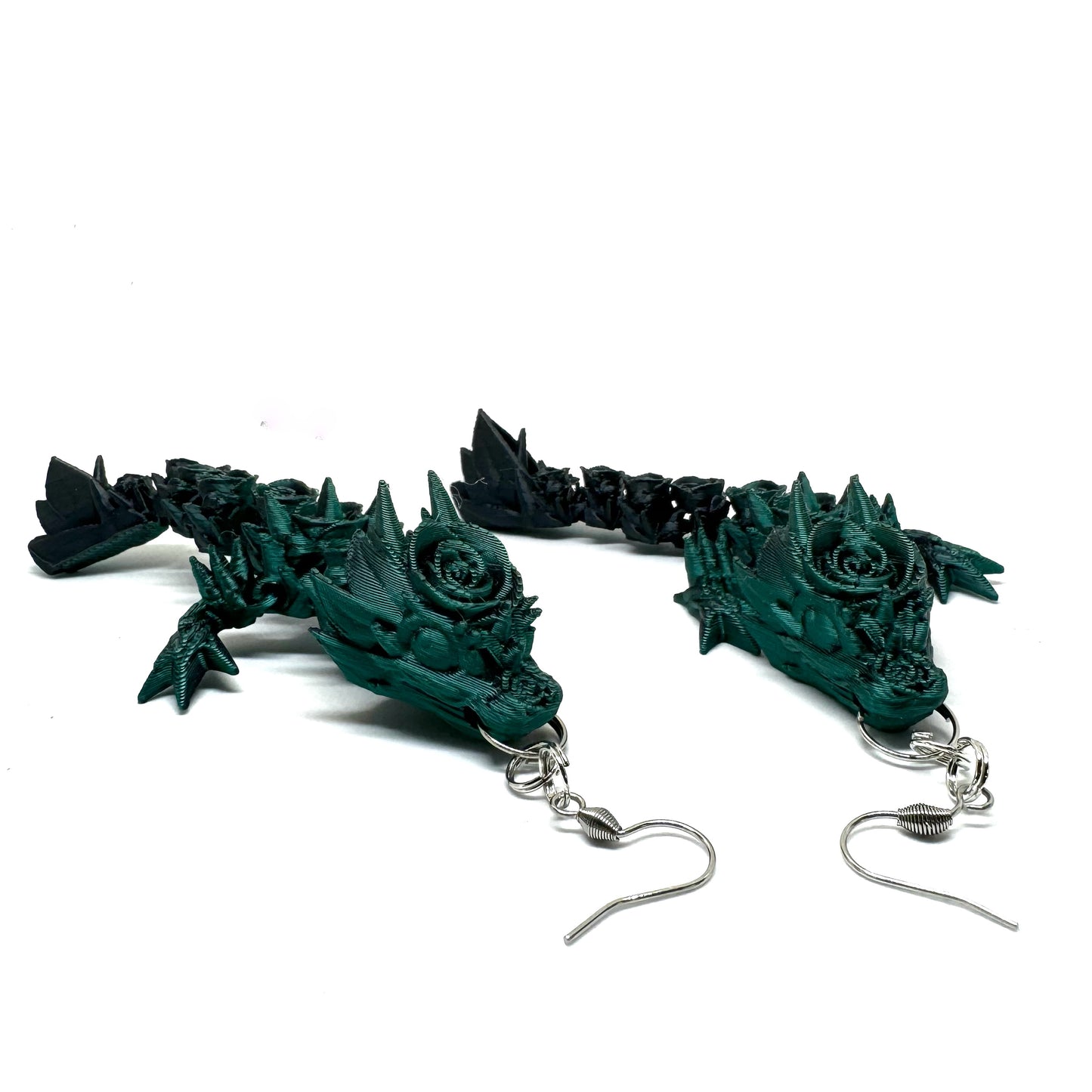 Rose Turquoise 3d Printed Earrings