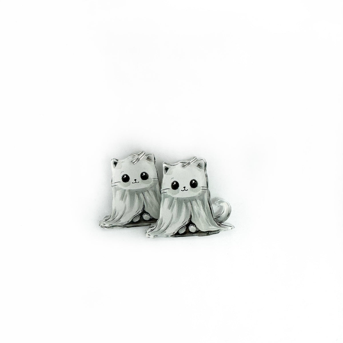 Ghost Kitten Halloween Earrings