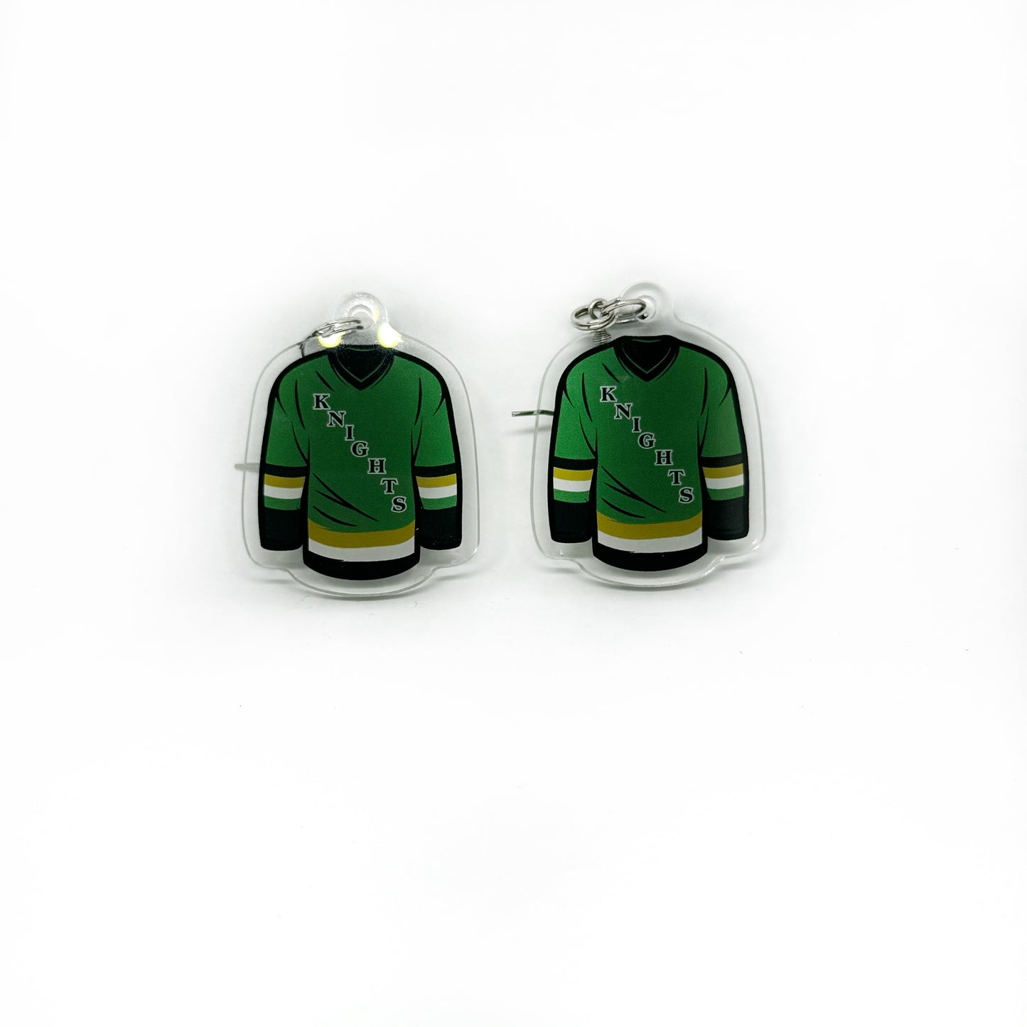 Knights Acrylic Green Jersey Earrings