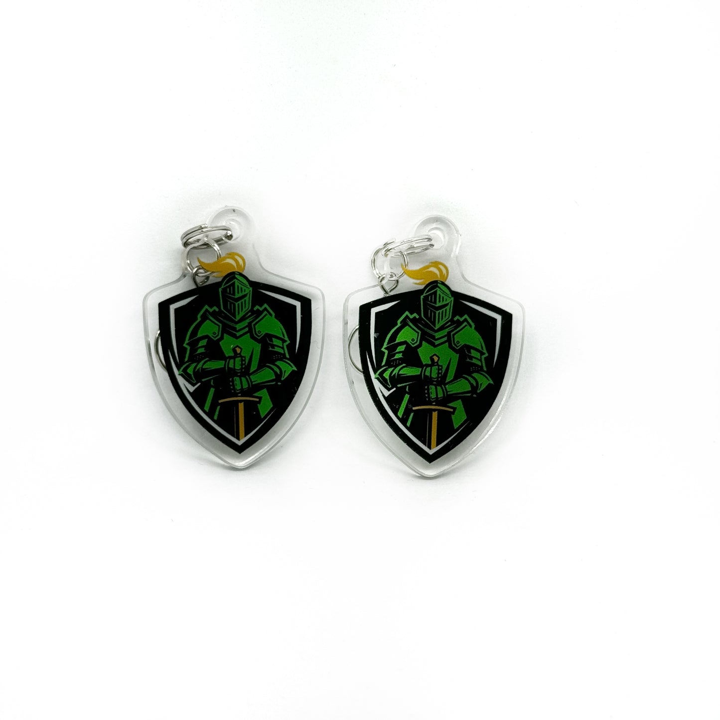 Knights Acrylic Shield Earrings