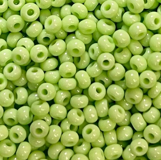 Opaque  Lime Green Gloss 10/0 Czech Glass Seed Beads #33