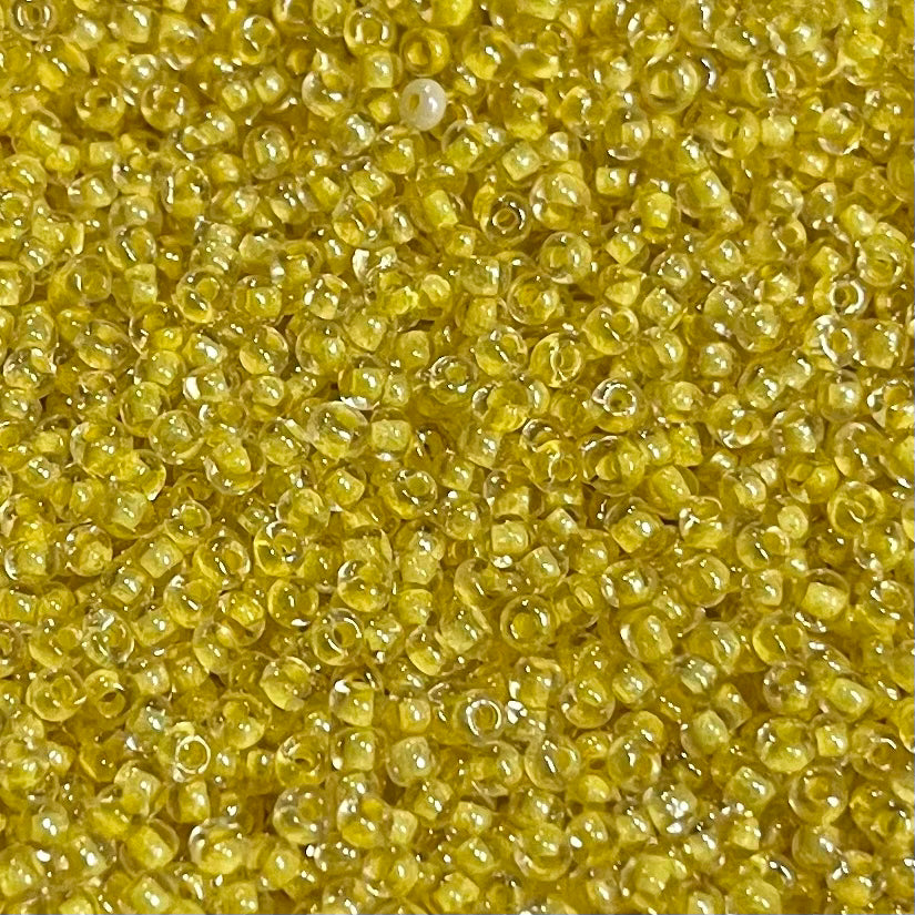 Lined Canary  10/0 Czech Glass Seed Beads #47