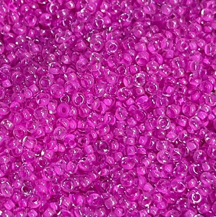 Lined Hot Pink 10/0 Czech Glass Seed Beads #54