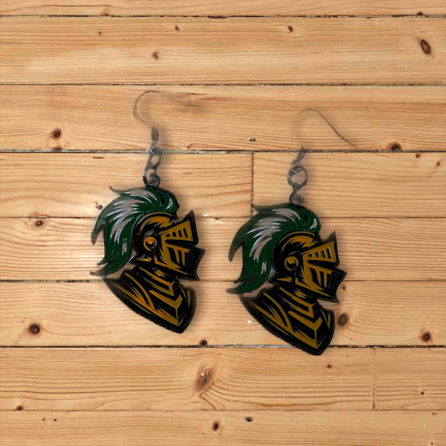 Medieval Enamel Knights Stainless Steel Earrings