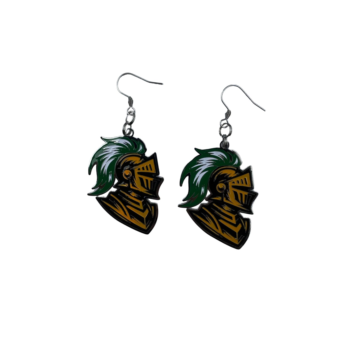 Medieval Enamel Knights Stainless Steel Earrings