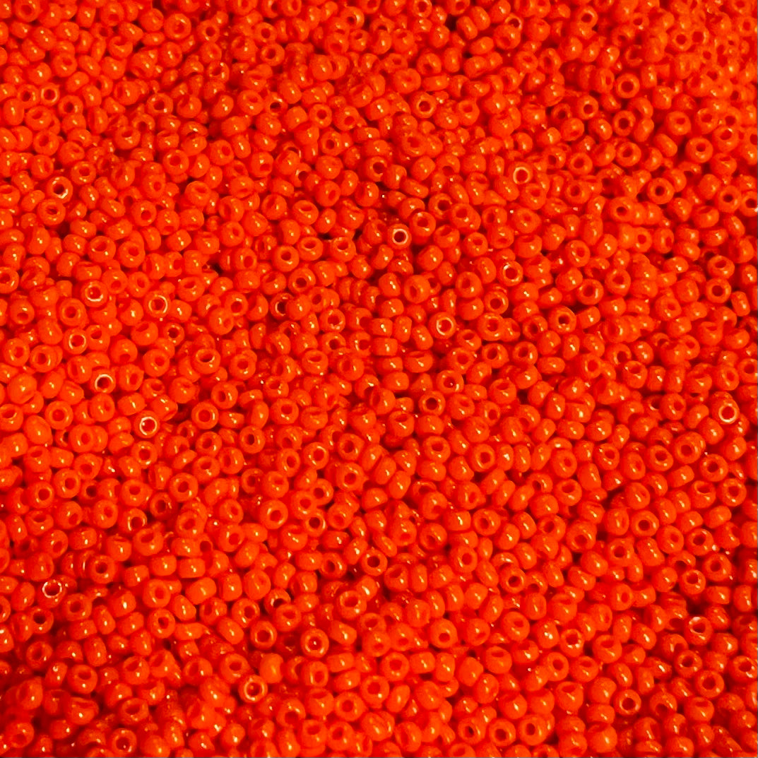 Opaque Pumpkin Orange Gloss 10/0 Czech Glass Seed Bead #28