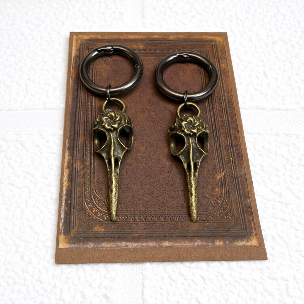 Bronze Raven Skull Boot Charms