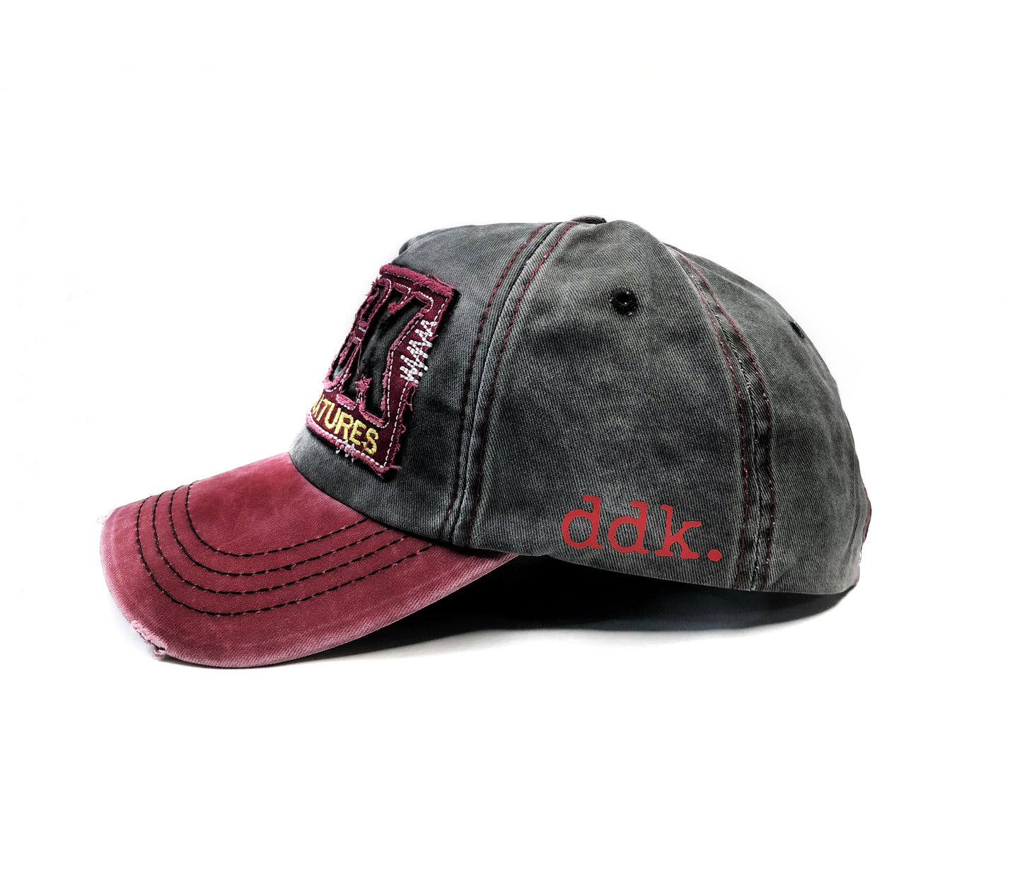 ddk rock and roll red denim hat