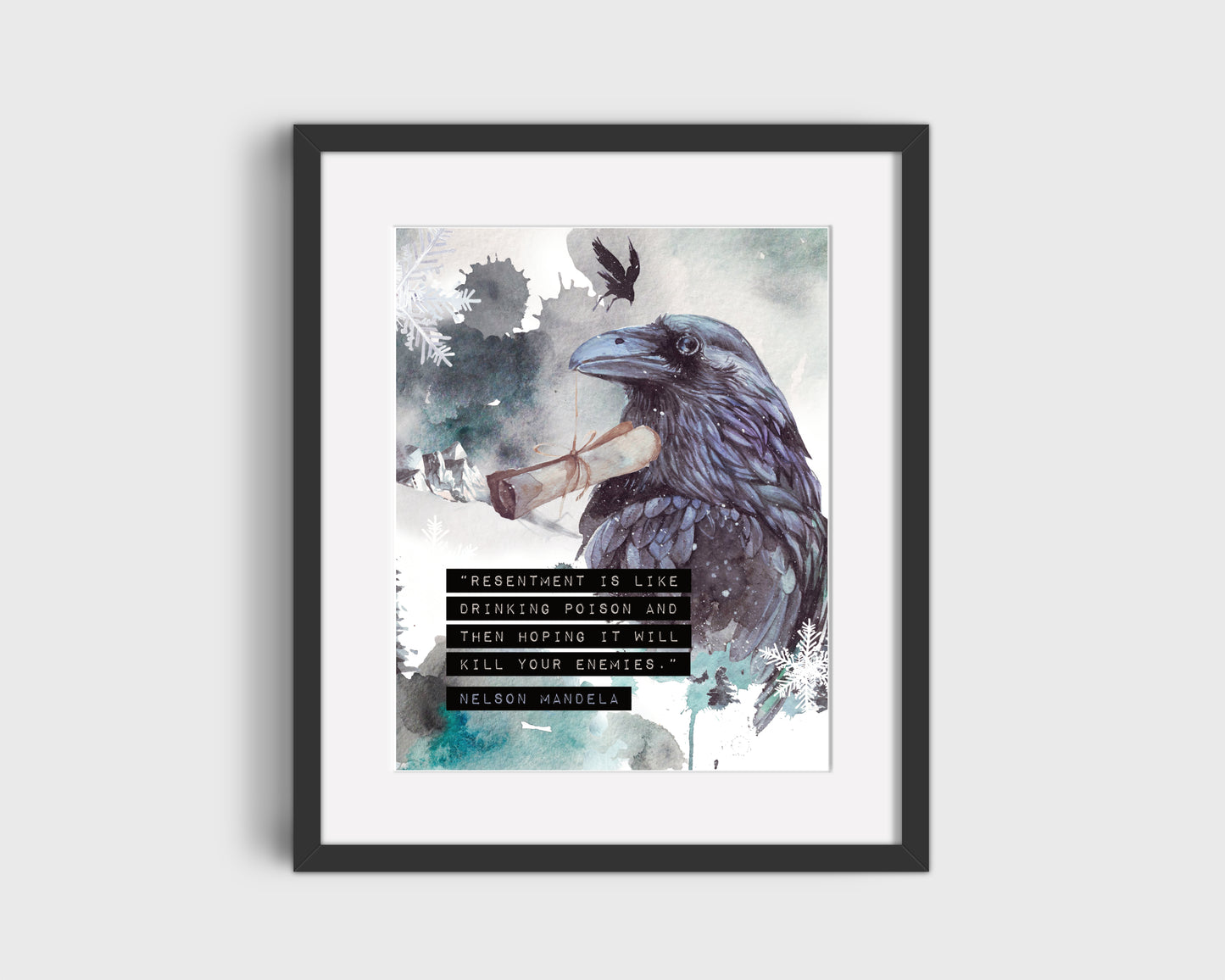 crow wall art decoration photo print