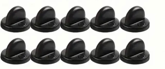Rubber Enamel Pin Backings  10 pcs Black