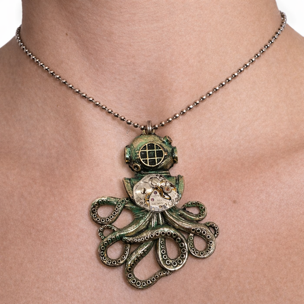 Patina Scuba Steampunk Necklace