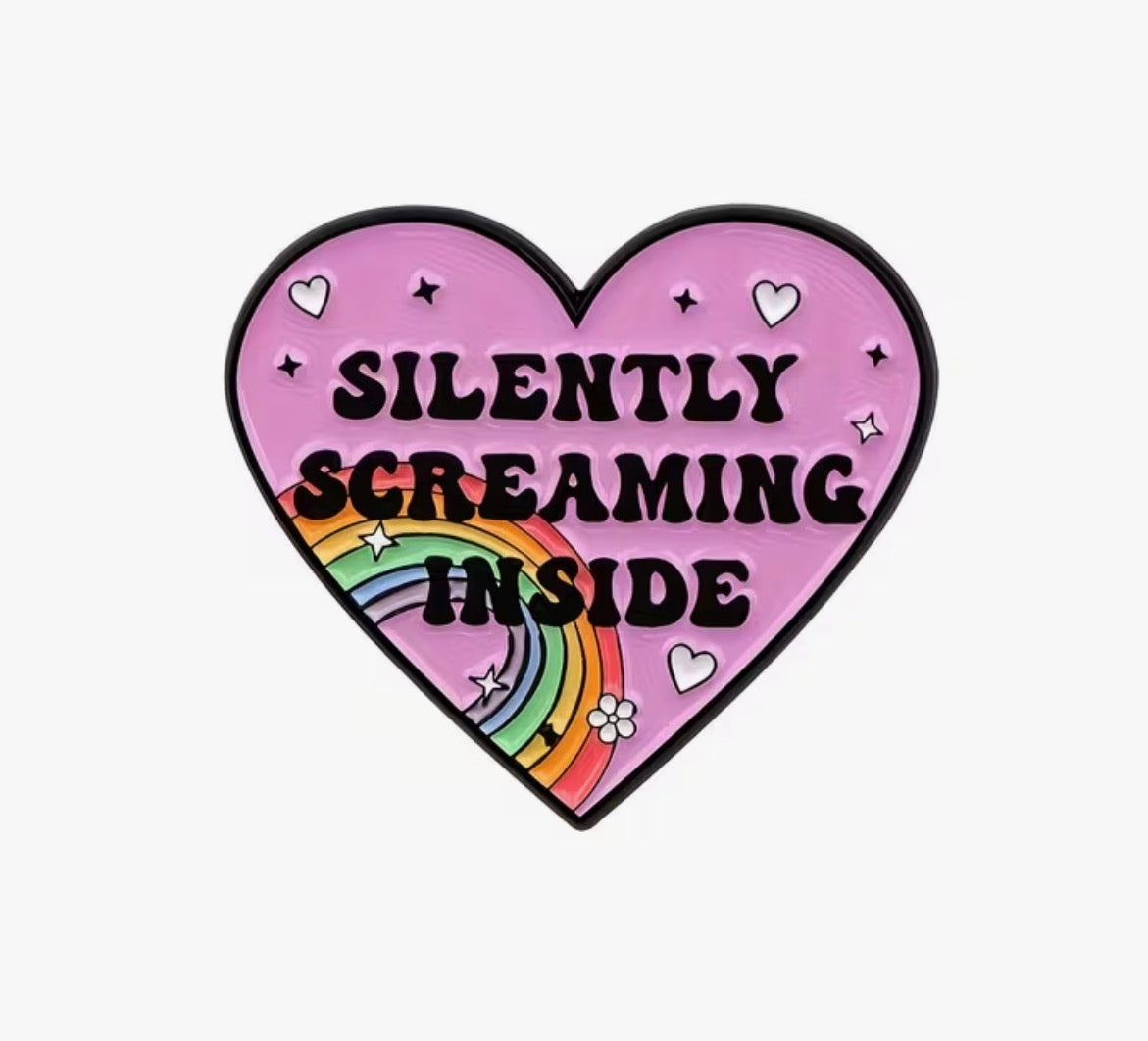 Silently Screaming Enamel Pin