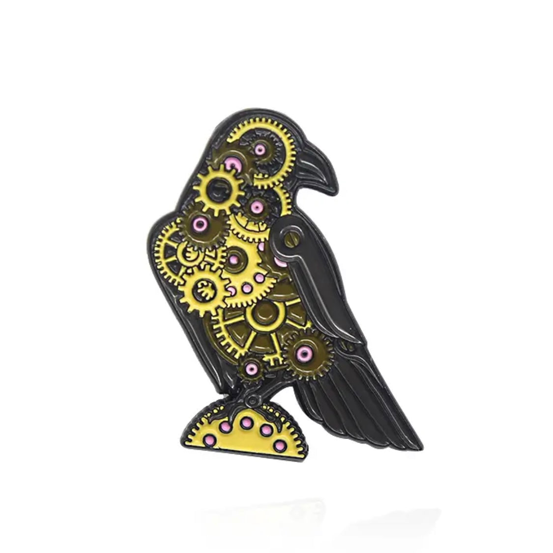 Steampunk Raven Enamel Pin