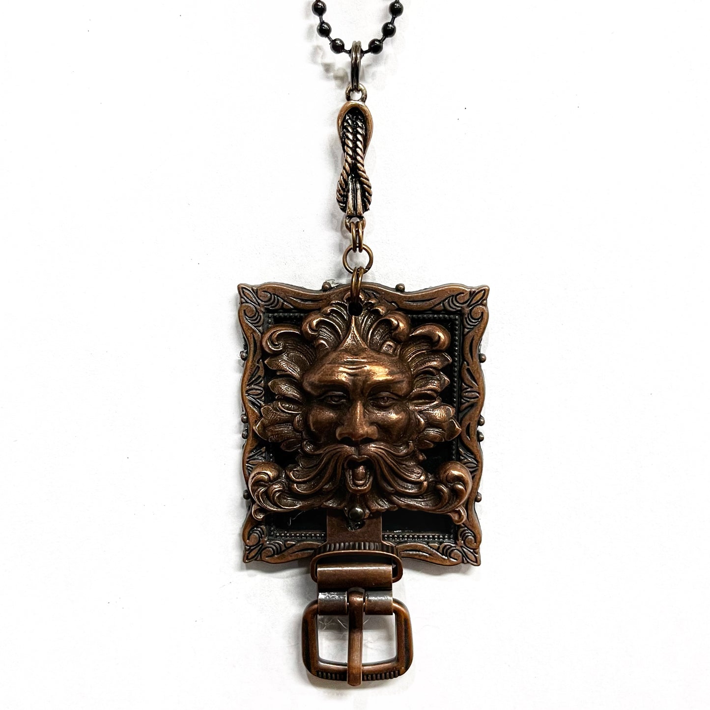 wind god copper buckle necklace vintage feel