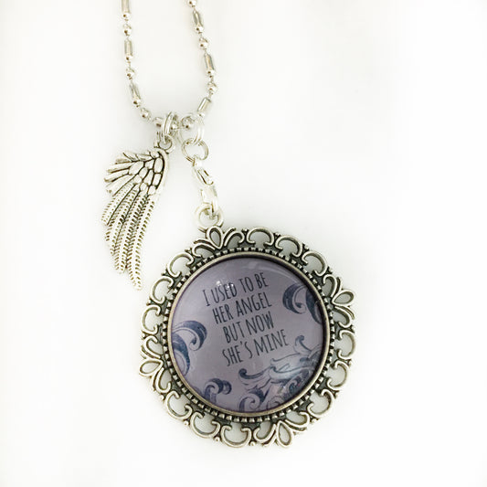 memorial glass cabochon angel remembrance necklace accessory