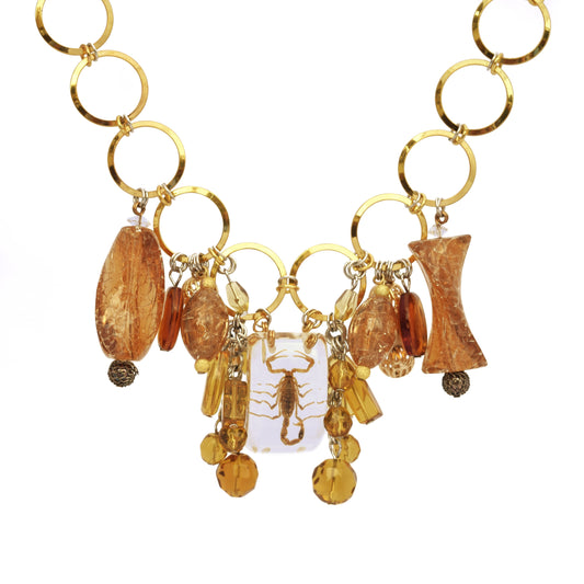 amber scorpion eclectic necklace