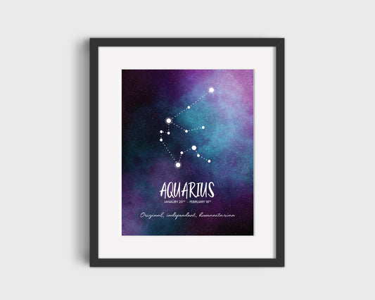 aquarius definition birthday constellation zodiac wall print photo