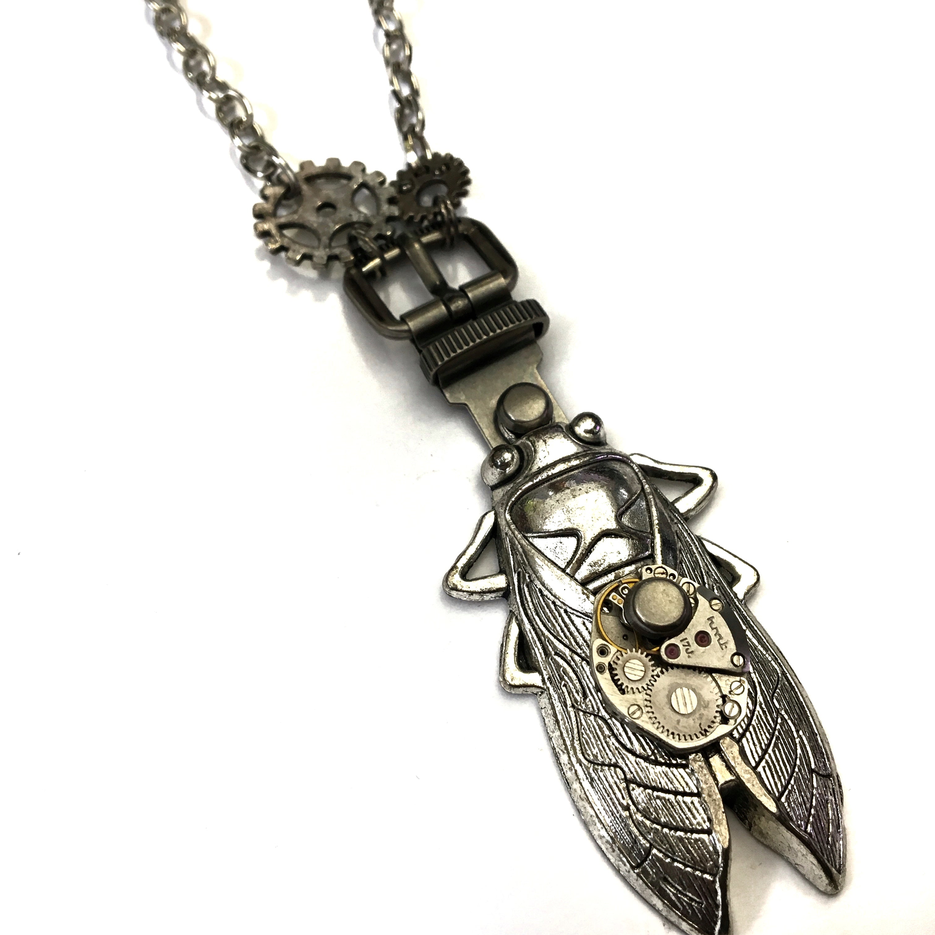 beetle steampunk necklace