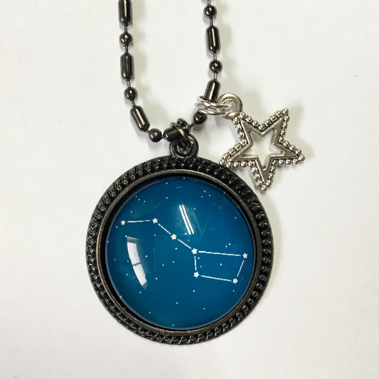 Big dipper astromomy  constellation handmade glass cabachon jewelry necklace accessory