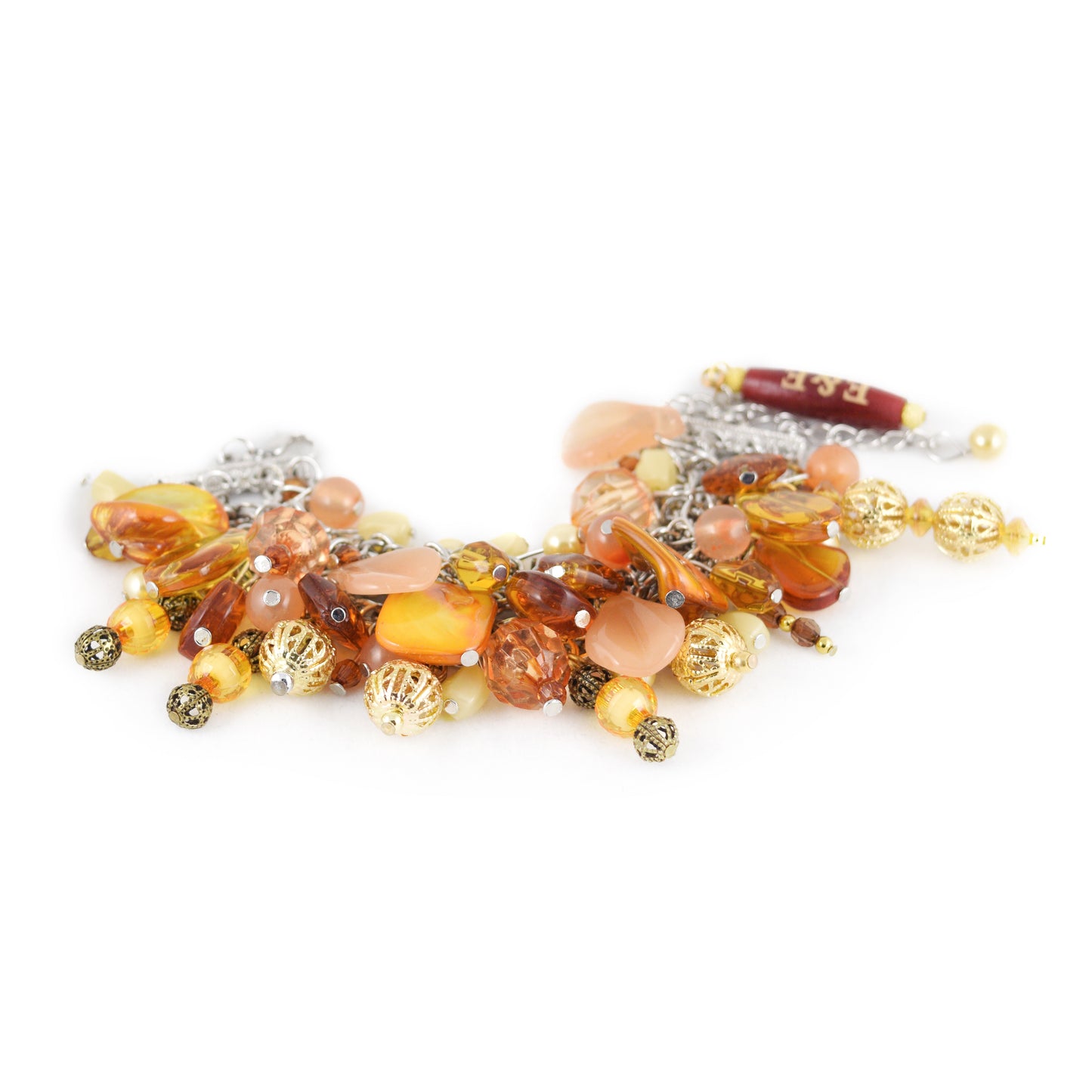 Orange Shell Bead Bracelet