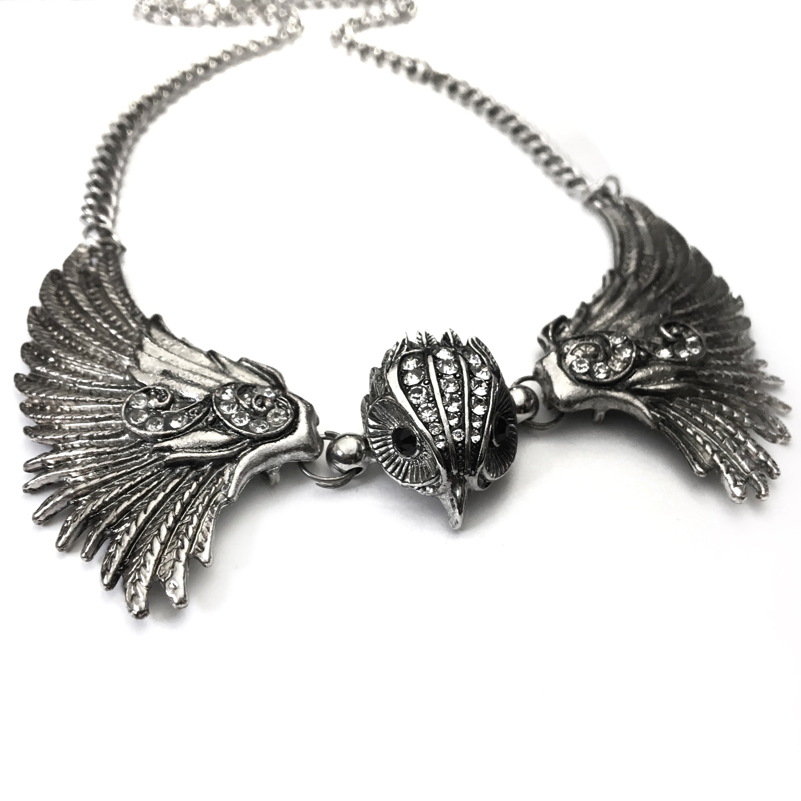 vintage feel nature bird wings choker jewelry necklace
