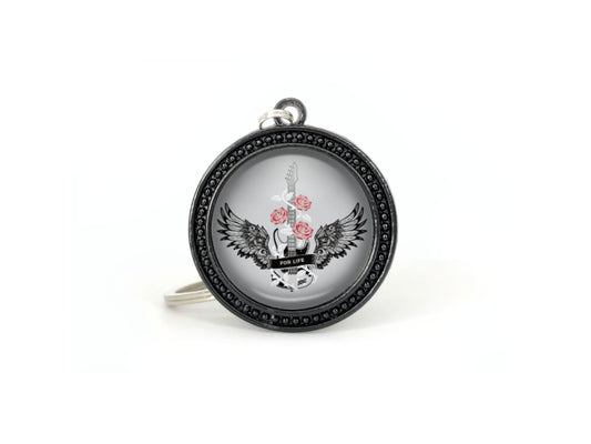 angel wings music for life keychain