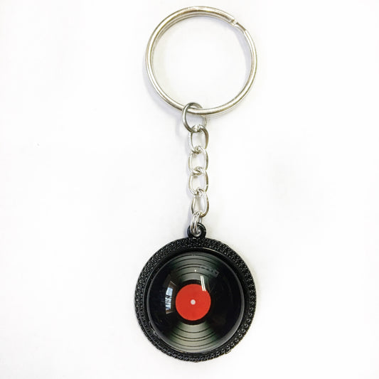 black record retro keychain