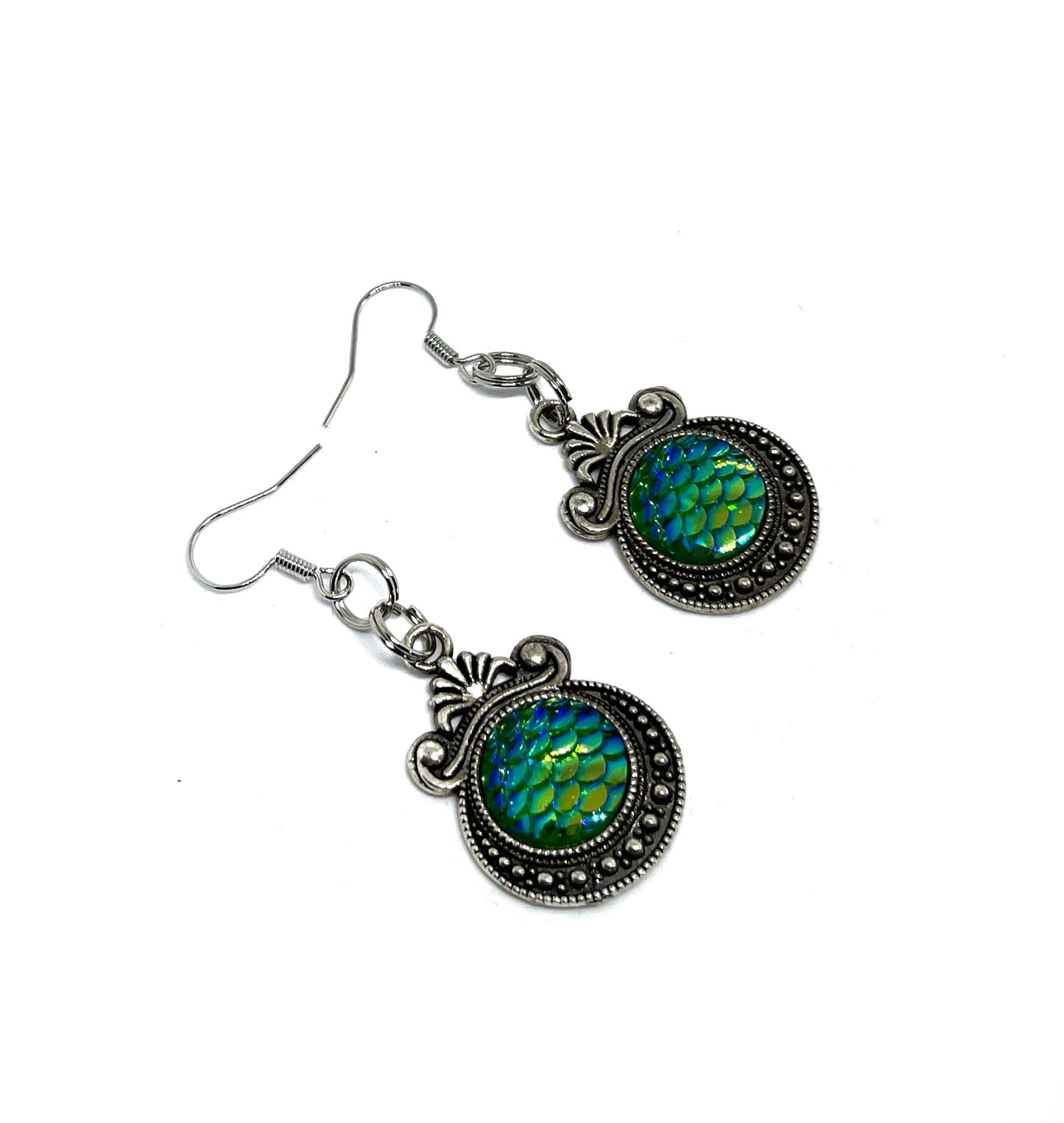 dragon scale dangle earrings ab color changing