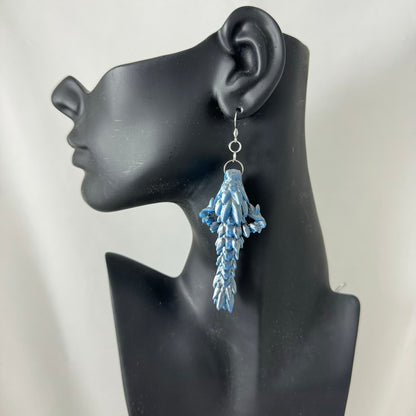 Sky Blue 3d Printed Earrings