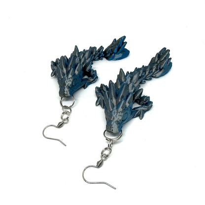 Sky Blue 3d Printed Earrings