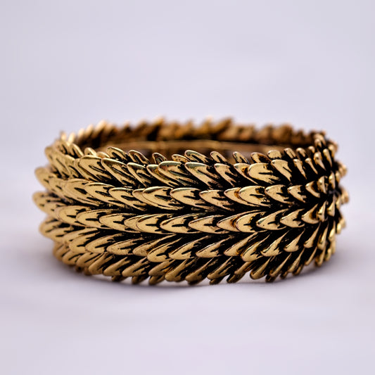 Gold Color Angel Feather Cuff Bracelet