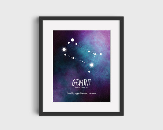 gemini definition birthday constellation zodiac wall print photo
