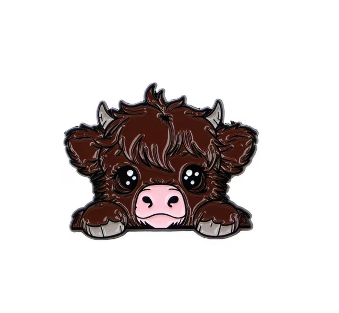 Highland Cow Enamel Pin