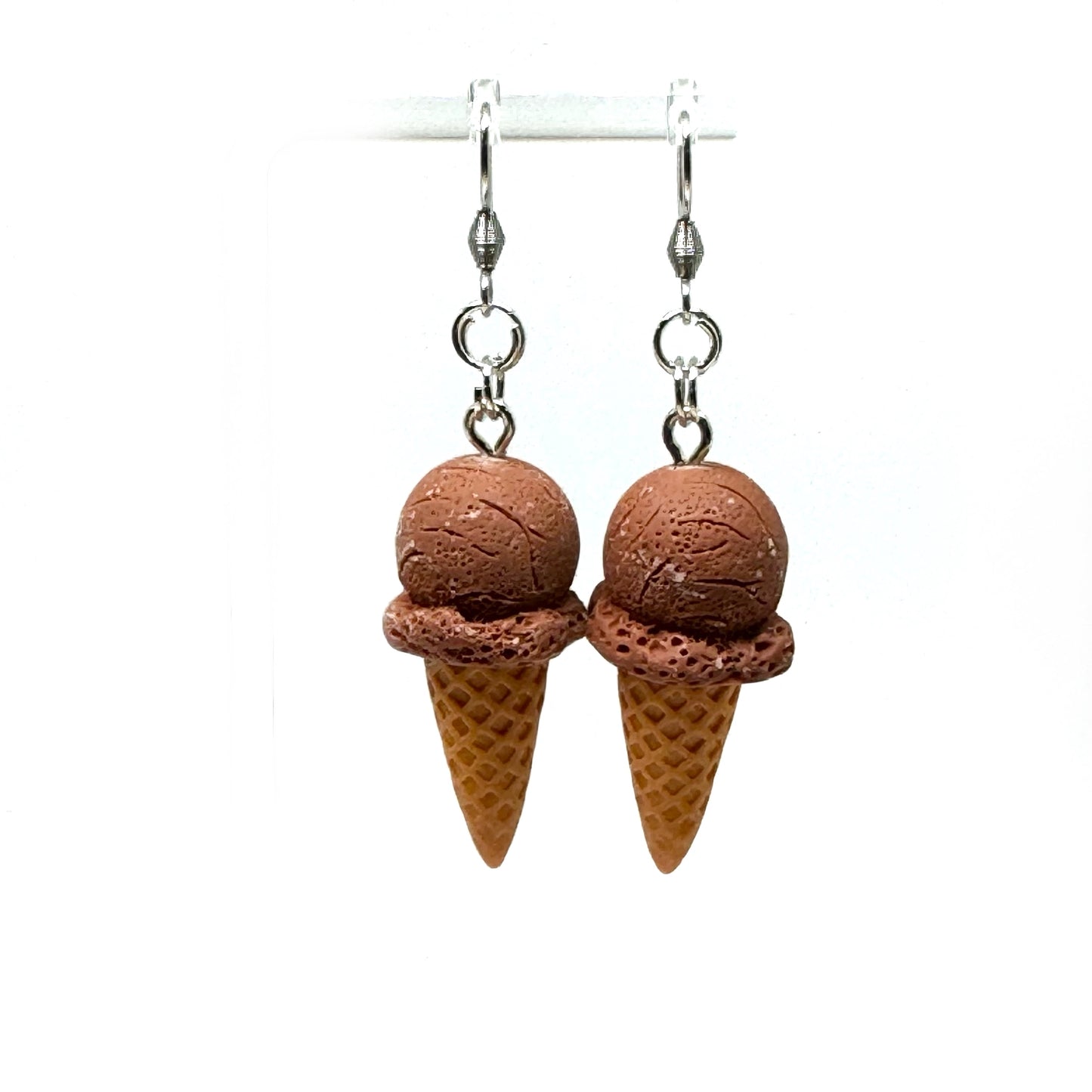 Ice Cream Cone Chocolate Earrings