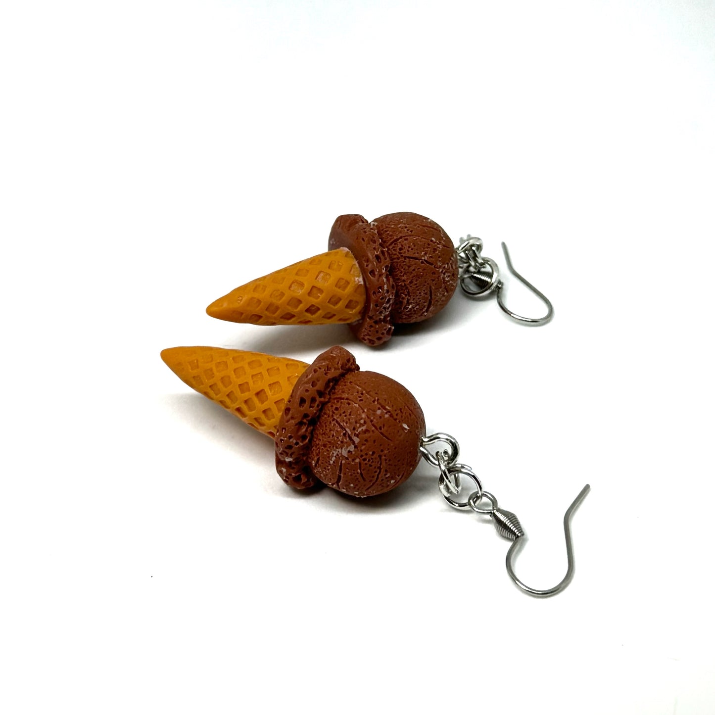 Ice Cream Cone Chocolate Earrings