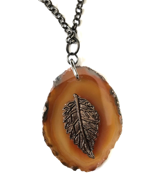 Leaf in Nature Stone Necklace