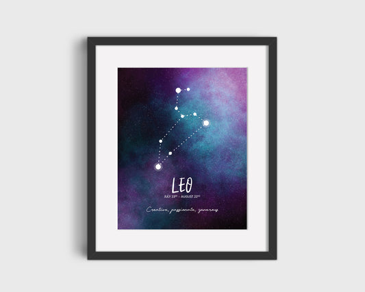 leo definition birthday constellation zodiac wall print photo