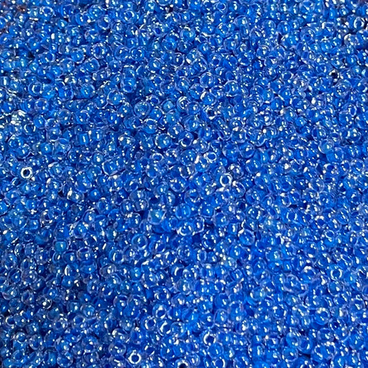 Lined Ocean Blue 10/0 Czech Glass Seed Bead #52