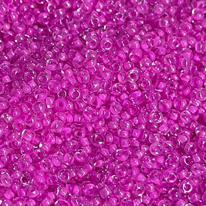 Lined  Hot Pink   10/0 Czech Glass Seed Beads #54