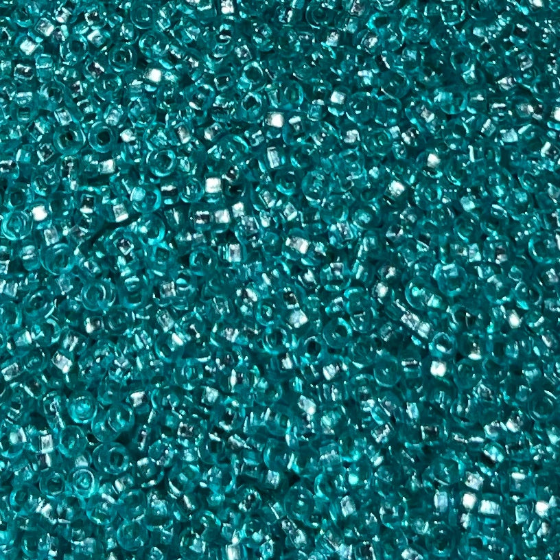 Lined Turquoise 10/0 Czech Glass Seed Beads #51