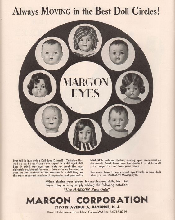 Vintage Margon Sleepy Craft Eyes # 15 Light Brown