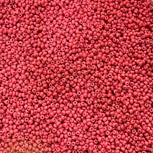 Matte Red Blush  10/0 Czech Glass Seed Beads #9